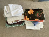 Large lot of table cloths, various holiday themes