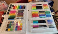 DELUX ART SET, CRAYONS, PENCILS, MARKERS