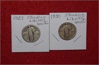 1927 & 1930 Standing Liberty Quarters