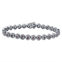 18KT White Gold Ruby and Diamond Bracelet