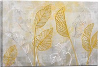 Canvas Wall Art Gold and Silver Tropical Leaves