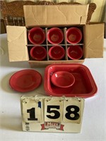 Red Fiestaware dishes