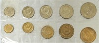 Sealed Set of 10 Russian 1965 Coins