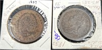 1837 Quebec Penny & 1832 Nova Scotia Penny