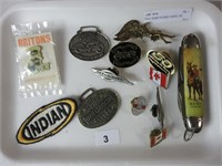 TRAY: RCMP POCKET KNIFE, HD CYCLE PINS,  ETC.