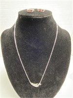 Sterling silver necklace 3.30 g & earrings