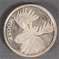 Bull Moose One Troy Oz .999 Fine Silver Coin