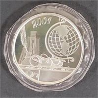 2001 Higher Learning 1 Oz. .999 Fine Silver Coin