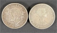 1936 & 1961 Canadian One Dollar Coins (2)