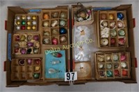 TWO BOXES OF ASSORTED ANTIQUE GLASS ORNAMENTS: