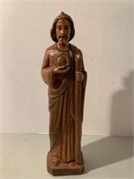 HAND CARVED WOOD JESUS CHRIST RELIGIOUS STATUE  -