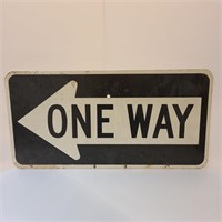 Vintage One Way Metal  Street Sign