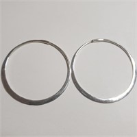 $120 Silver Large Hoop Earrings