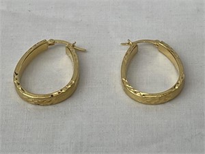 14kt Yellow Gold over Sterling Earrings