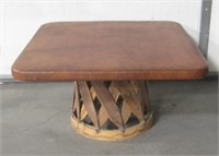 Mexico Equipale Leather & Wood Short Table