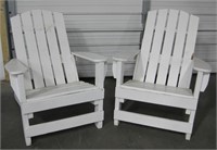 2 Wood Adirondack Style Chairs 36.5"H