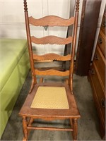 Wood rocker w material seat