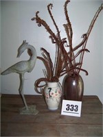 Vases and Metal Bird