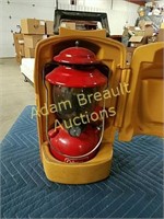 Vintage red Coleman Gas Lantern and case