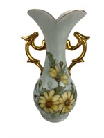 Eva Greene signed painted floral handled vase