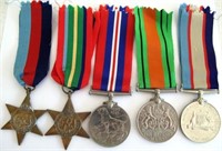 World War11 group five medals