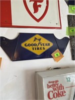 22 x 7 1/2 Goodyear tire metal sign. Made in the