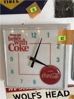 1960s style logo, Coca-Cola clock battery