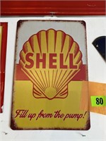 8 x 12“ metal Shell station sign