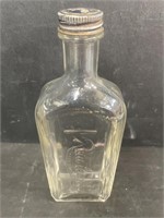 Vintage Raleigh Glass Bottle with Lid. Approx.