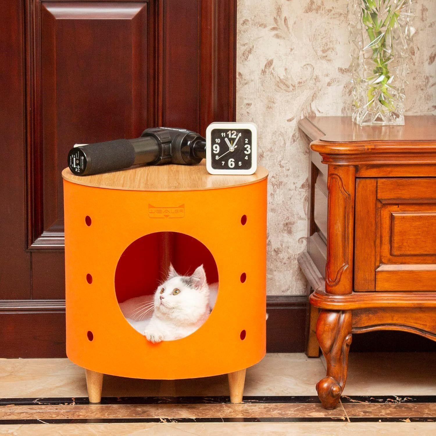 End Table with Small Cat House