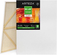 (2) Arteza 36x48" Stretched White Blank Canvas