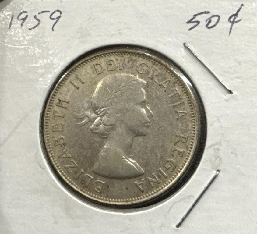 1959 50 Cents Silver Coin