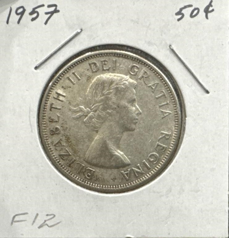 1957 50 Cents Silver Coin