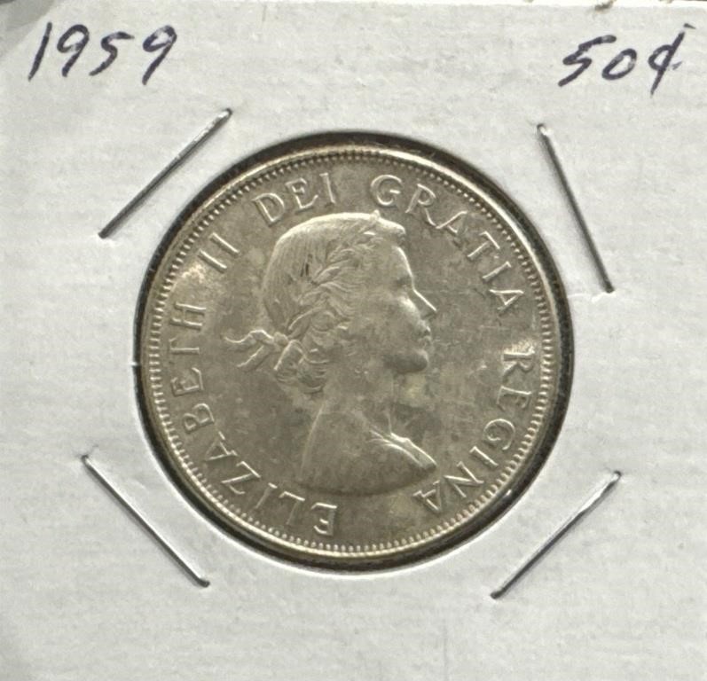 1959 50 Cents Silver Coin