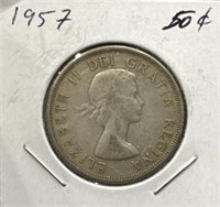 1957 50 Cents Silver Coin