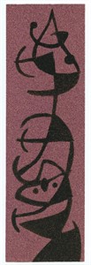 Joan Miro "Femme et oiseau II" pochoir on sandpape