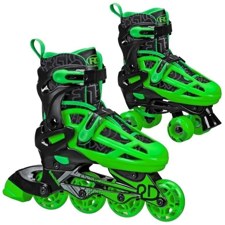 SM5658  Roller Derby Boys Skates Black/Green Sz 1