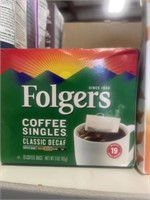 19BAG FOLGERS COFFEE SINGLES DECAF