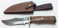 DAMASCUS STEEL BLADE HUNTING KNIFE, DOUBLE