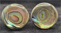Taxco Sterling .925 & Abalone Round Cuff Links