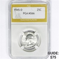 1945-D Washington Silver Quarter PGA MS66