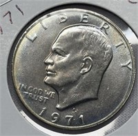 OF)  1971 Eisenhower dollar condition AU