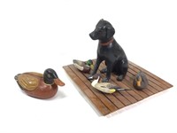 Dog on Wood, Ducks Unlimited, Signed by Artist
