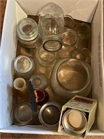 Assorted canning jars and lids