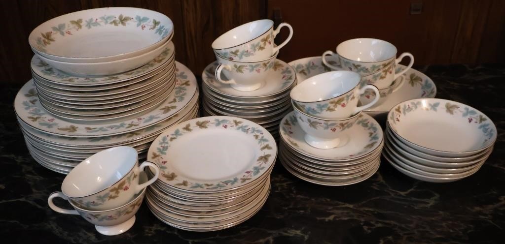 61pc Vintage Fine China Dishes- Cracked & Chipped