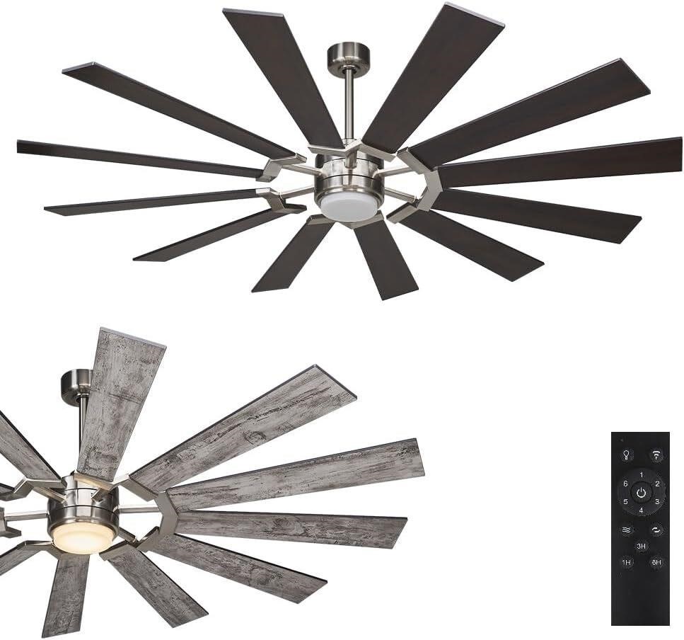 $300  72 Inch 12 Blades Indoor Ceiling Fan, Light