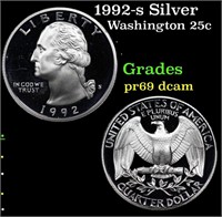 Proof 1992-s Silver Washington Quarter 25c Grades