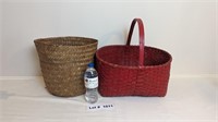 WICKER PLANTER BASKET AND LARGE WICKER BASKET