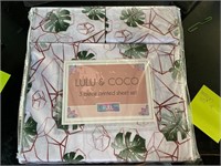 New Lulu & Coco 3pc Full Size Leaves Sheet Set