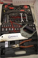 TOOL BOX WITH SOME TOOLS AND KOBALT SAW
